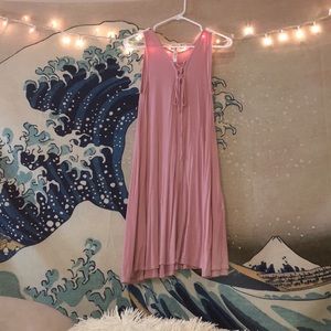 Soft pink sundress with tie front